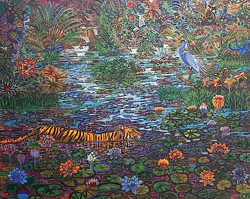 Bengal River - oil on canvas by Alfredo Arreguín  2021