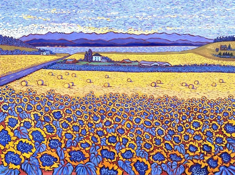 Sunshine Prairie - oil on canvas by Angèle Woolery