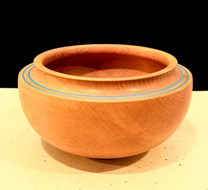 Madrone with Turquoise Inlay Bowl by Don Wodjenski