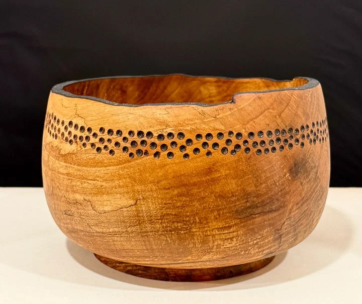 Big Leaf Maple Bowl with Stippling by Don Wodjesnki
