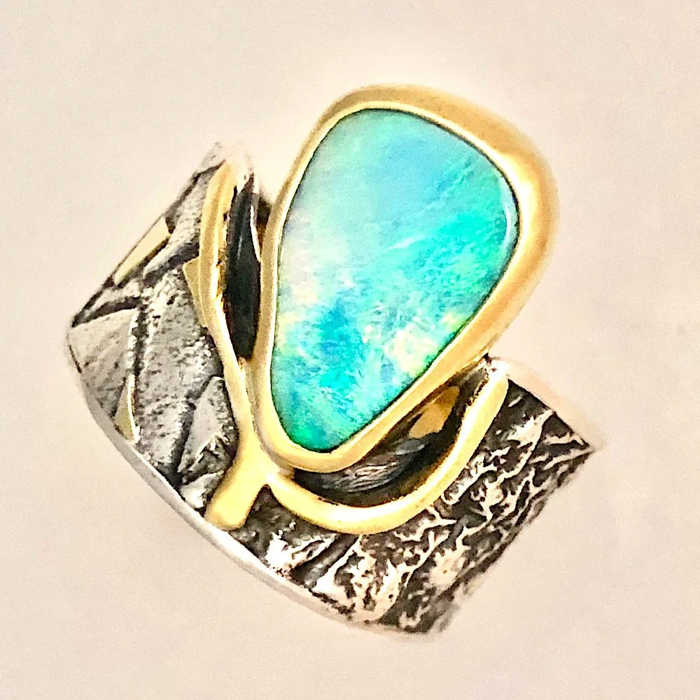 Boulder Opal Ring by Gayle Minjarez