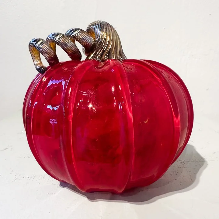 Medium Pumpkin - handblown glass by Robert Adamson