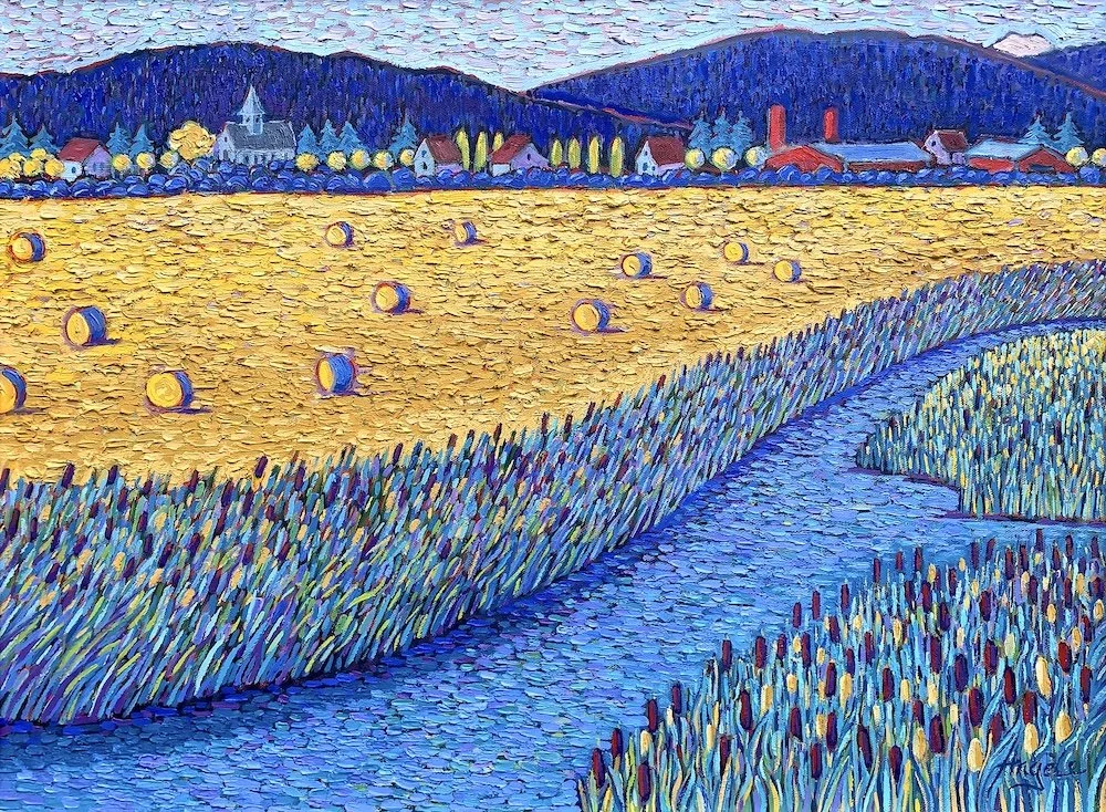 Make Hay While the Sun Shines - oil on canvas by Angèle Woolery