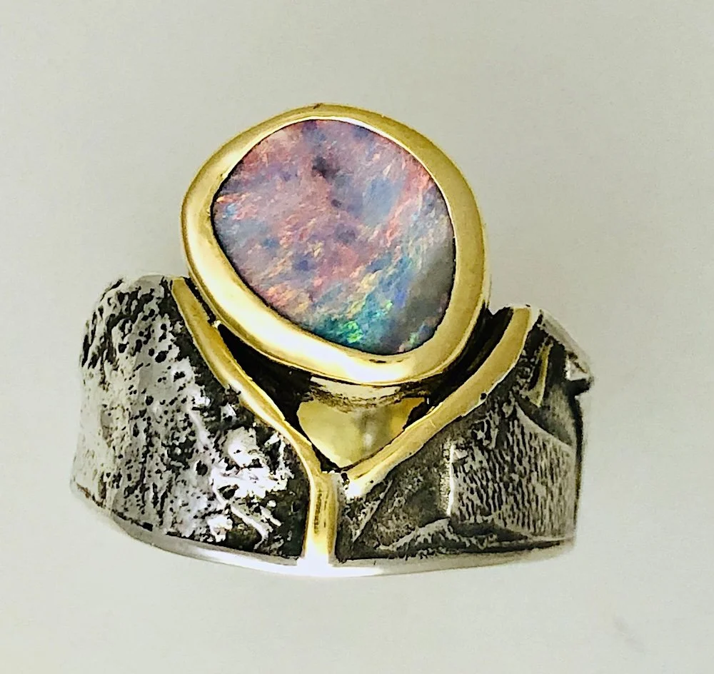 Boulder Opal Ring by Gayle Minjarez