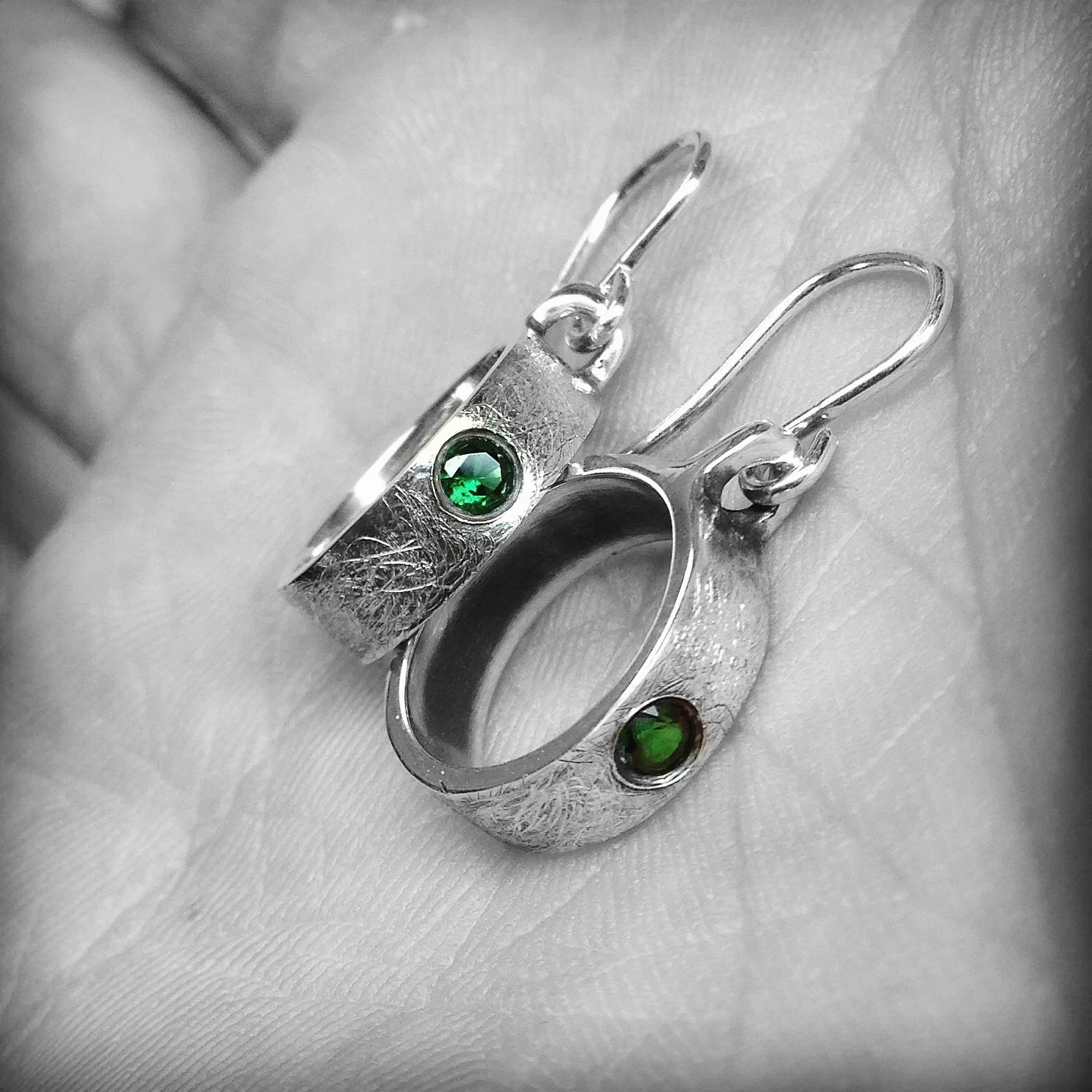 Emerald Earrings B&W.JPG