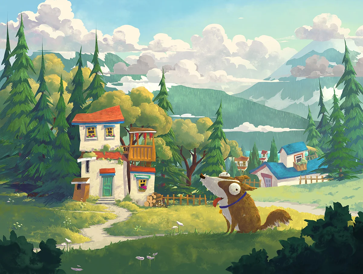 Digital 2013 Illustration for an interactive e-book project Shaggy Dog & Woolly Wolf