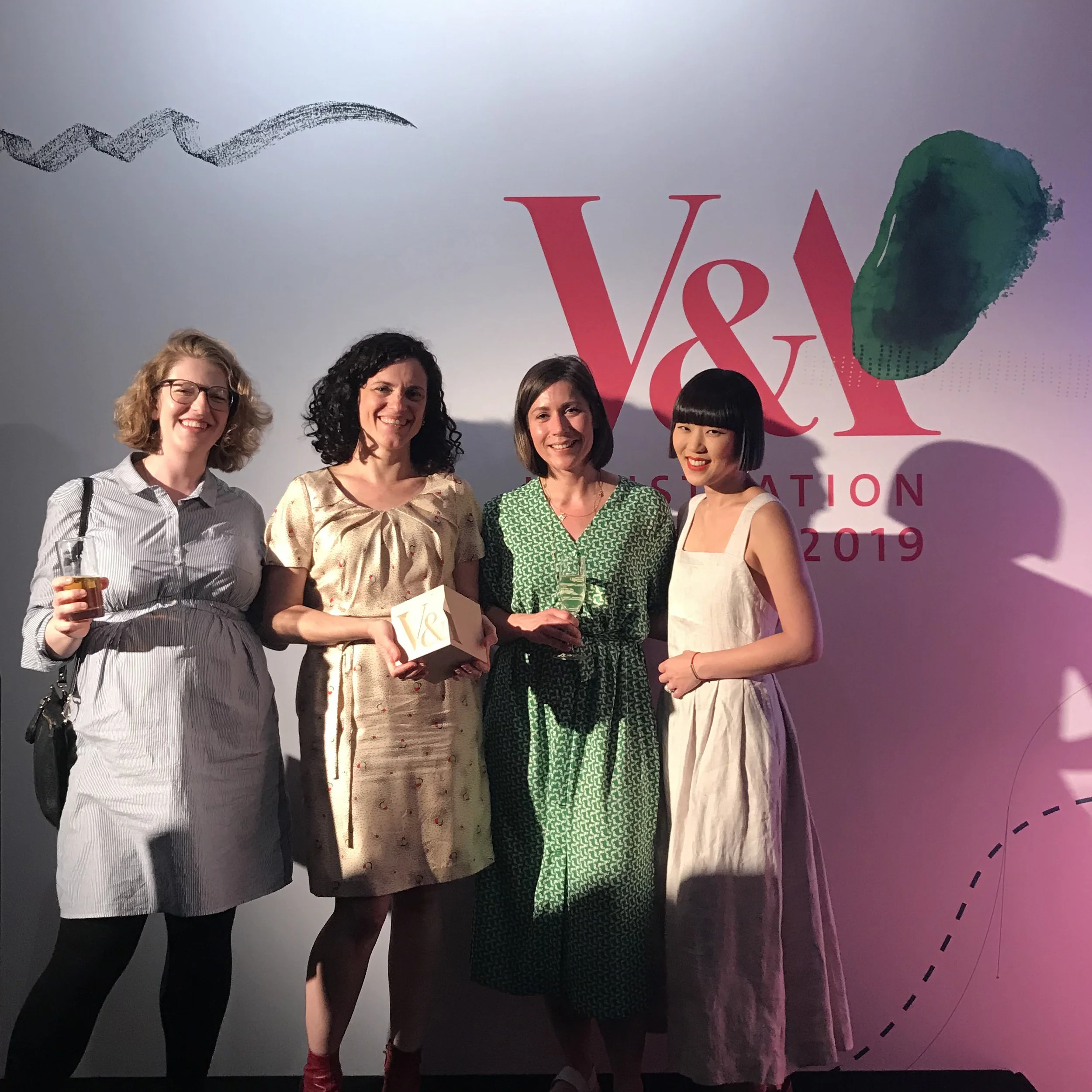 With the Virago team. From L to R. Sarah Savitt (Publisher), Donna Coonan (Editorial Director), Hannah Wood (Art Director)