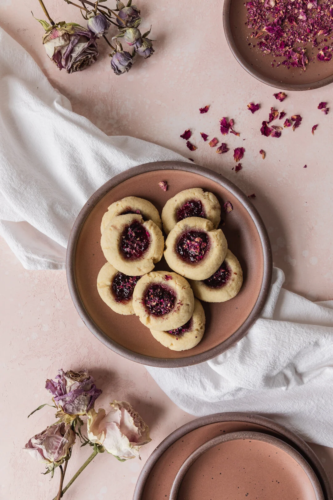 Cherry Rose Thumbprint Cookies