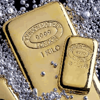 Photo of gold bars and ingots, which Specialty Metals refines and recycles from gold salts, scrap sputtering targets, optical and eyeglass scrap, jewelry and more.