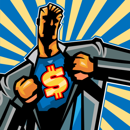 Illustration of a super hero, symbolizing how an employee or owner can increase their company profits by recycling used sputtering targets with Specialty Metals.