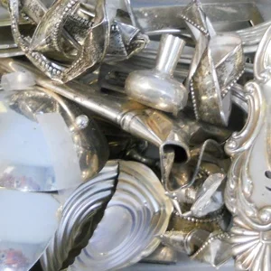 Shown: Photo of shipment of silver-plated scrap sent to Specialty Metals by a customer to be refined and recycled for the best prices on silver.