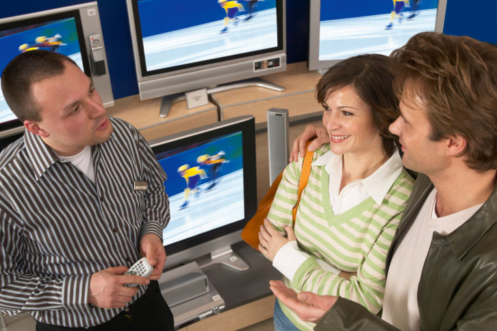 With more Americans trading in their flat screen TVs for newer, bigger, better models, is there a recycling opportunity? Photo Credit: Jochen Sand/Photodisc/Thinkstock.