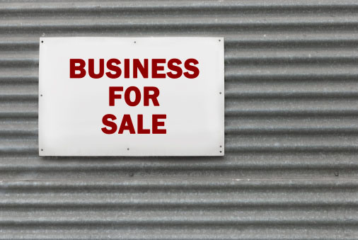 Shown: business for sale sign, which could mean there are valuable precious metals waiting to be recycled inside. If you're a commercial real estate broker, contact Specialty Metals today.
