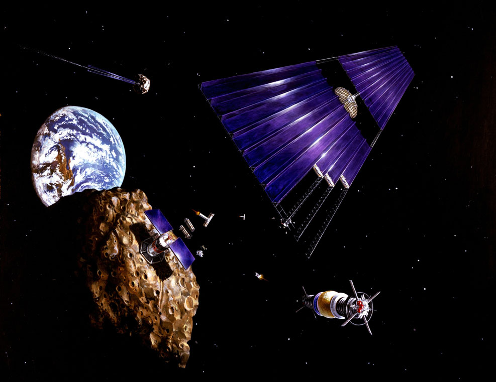 Artist's Depiction of Near-Earth Asteroid Mining operation. CREDIT: STOCKTREK IMAGES.