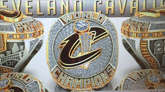 Photo of 2016 Cleveland Cavaliers Championship Rings, Courtesy of Richard Jefferson on Snapchat.