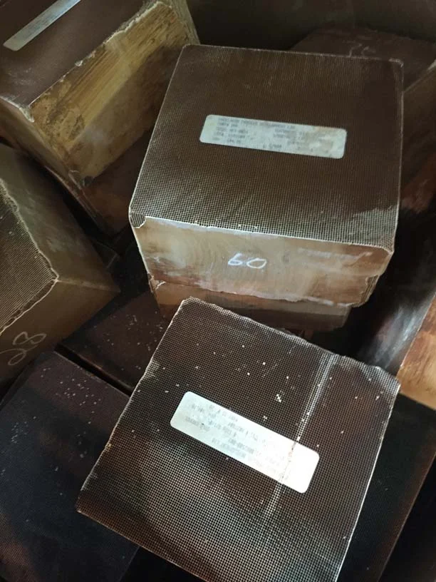 Shown: Palladium catalyst blocks a customer sent to Specialty Metals to be recycled and refined profitably.