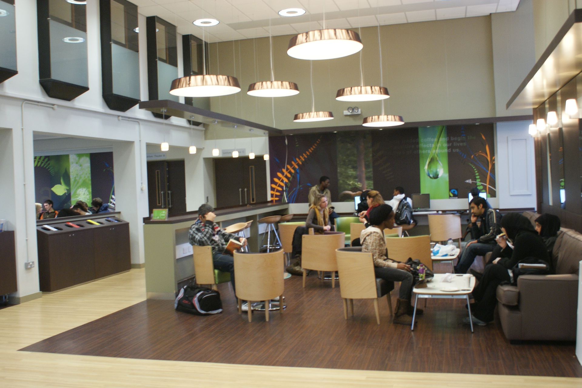  View of the café now in use by the University students and staff. 