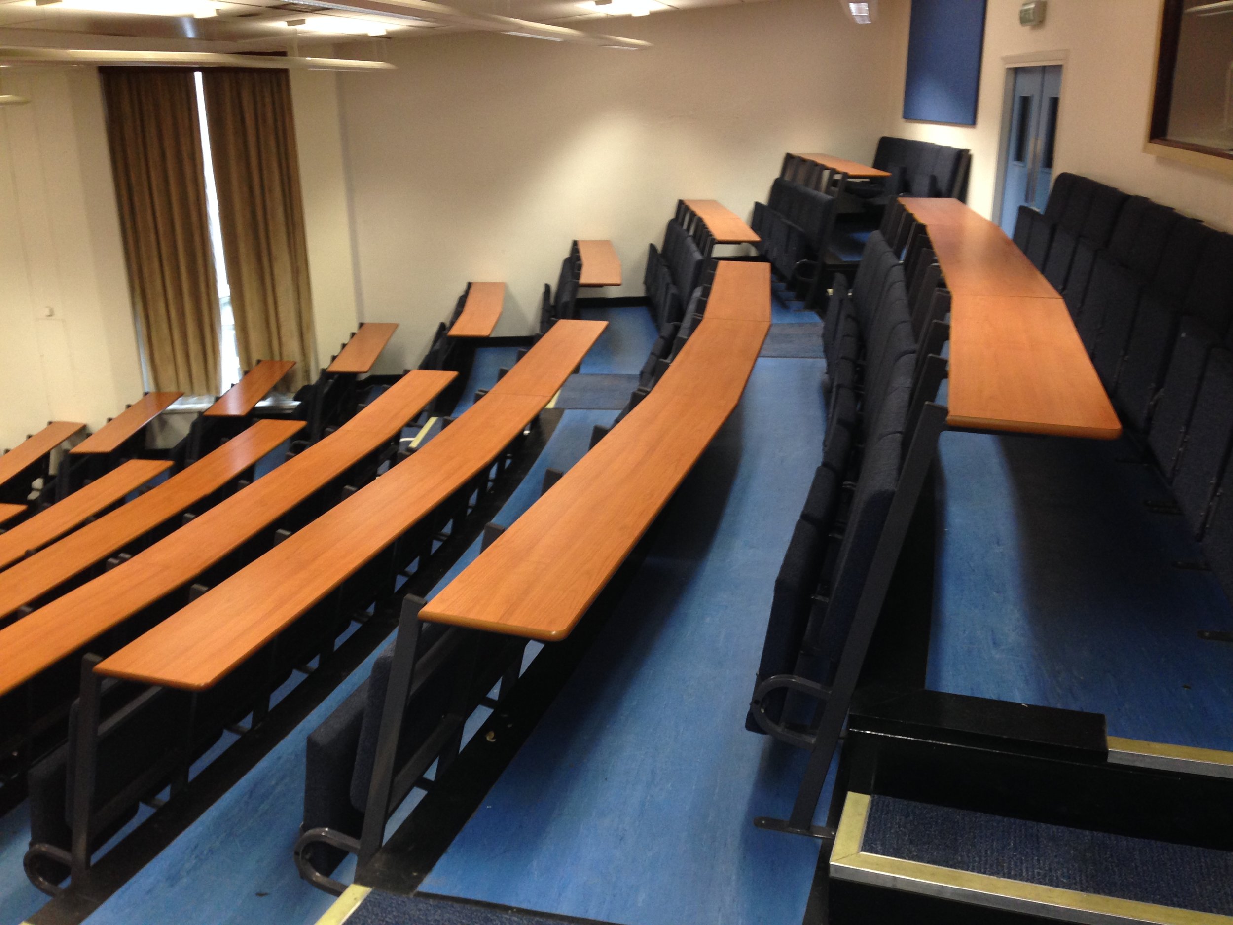  A side view of Lecture Theatre B before the redesign and refurbishment works began. 