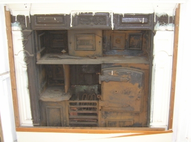 During the strip out process an old range was uncovered. It was agreed that this should be a feature of the room and be restored.