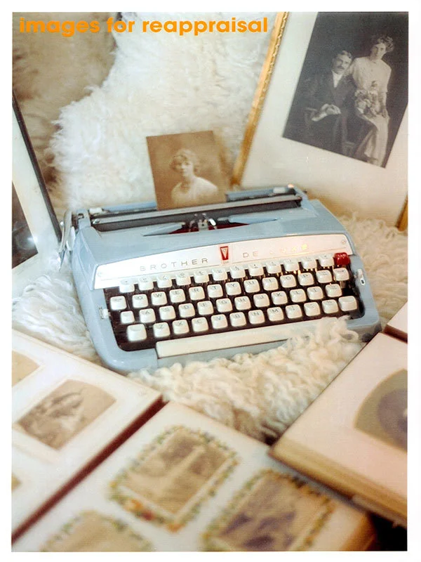  'De luxe' typewriter, sheepskin rug, family portraits.   The earth is estimated to be 4,600 million years old.  