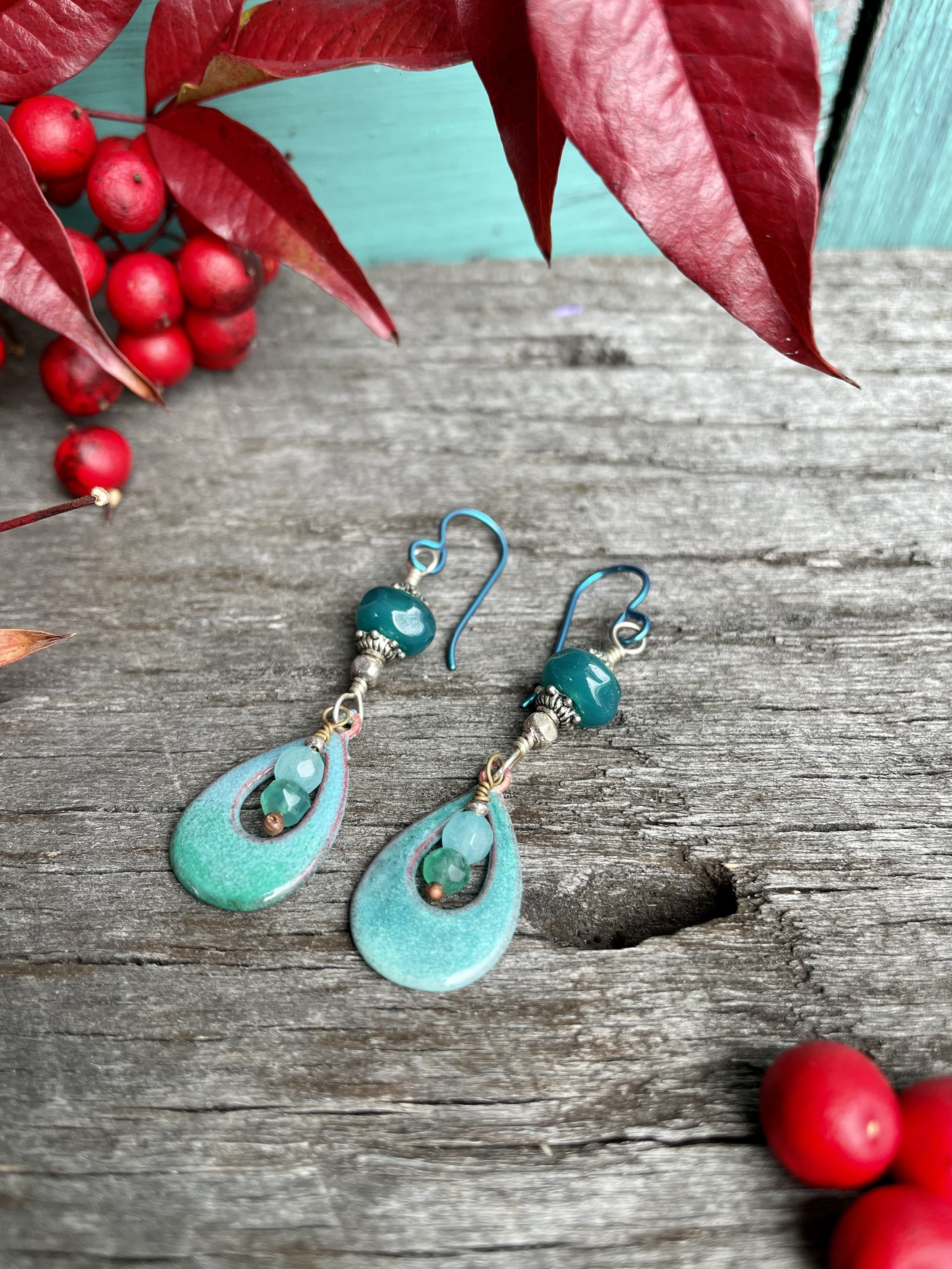 Teal Spring Dreams Pop Earrings