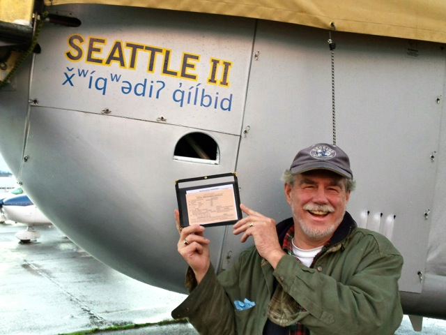 Bob with our Special Airworthiness Certificate.