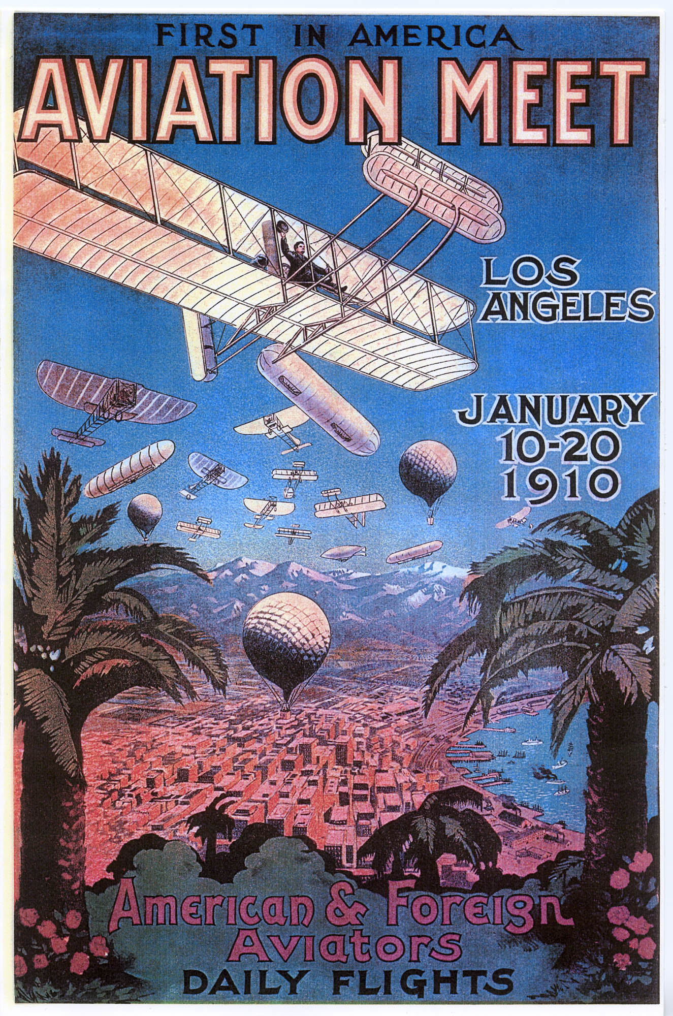  Promotional poster for the 1910 Air Meet.  (Image Courtesy of California State University, Dominguez Hills Archives) 