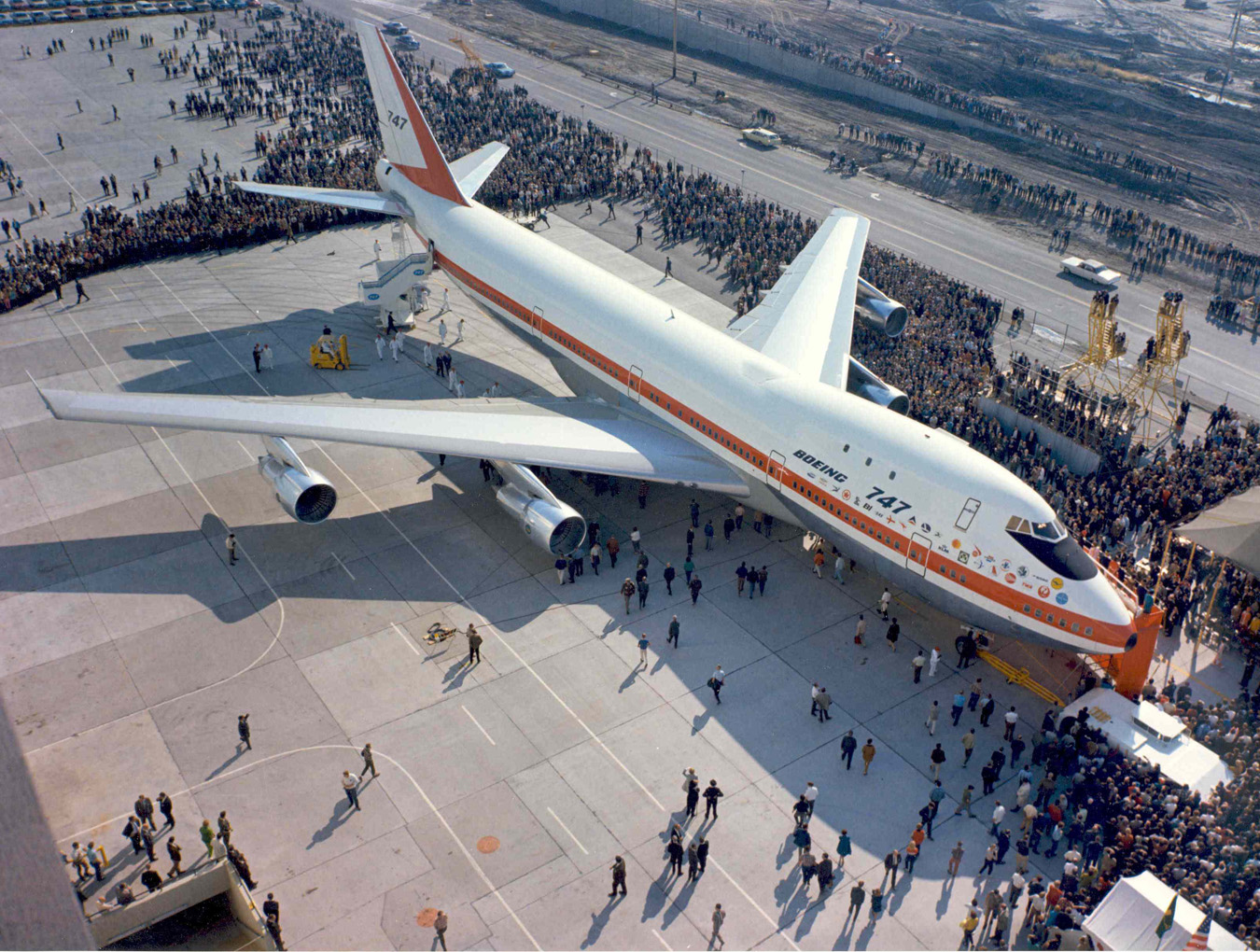The rollout of the prototype 747 in 1969. (Boeing Archives)