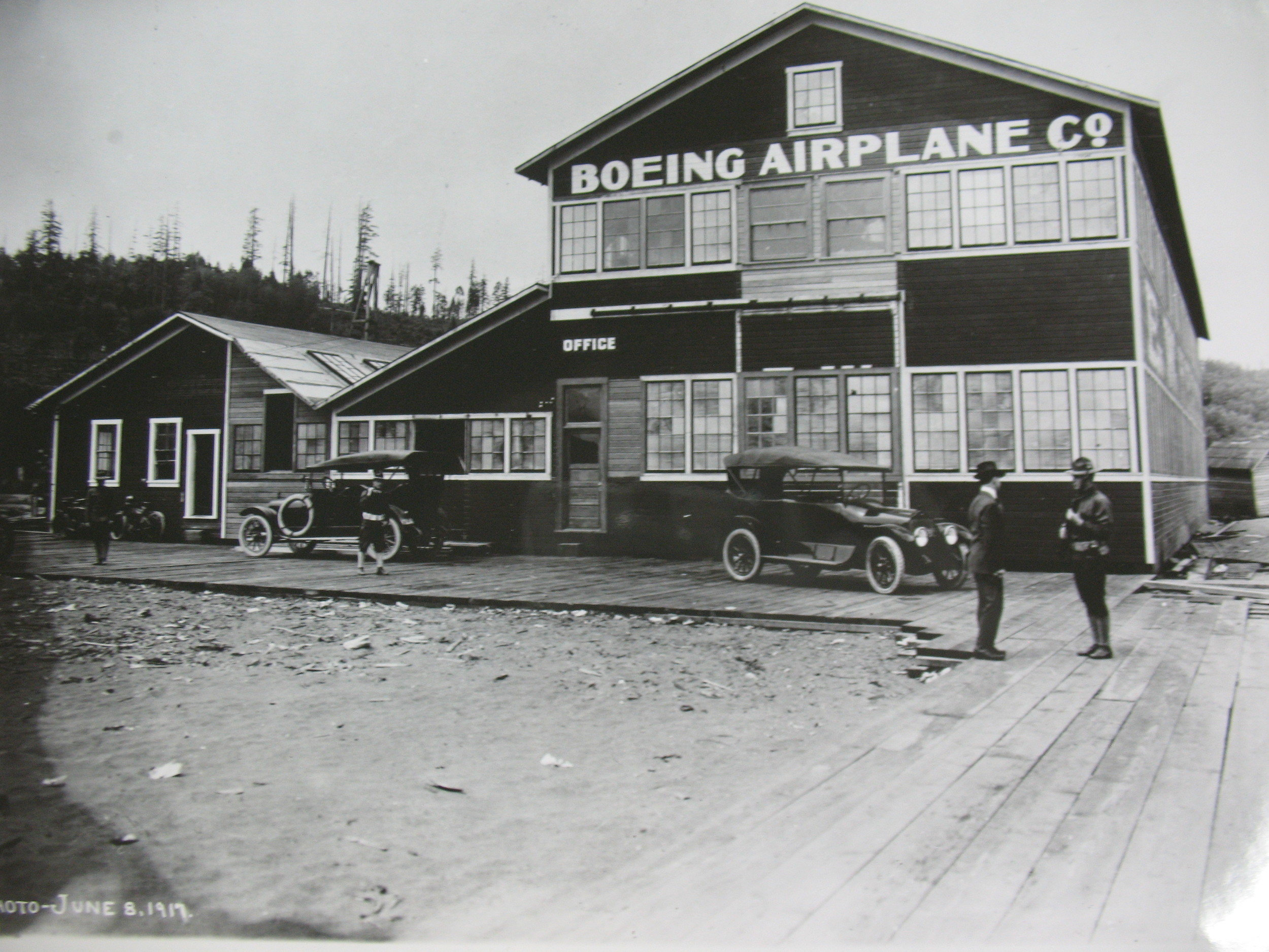 The Boeing Company's original manufacturing plant as it appeared in 1917. (The Museum of Flight)