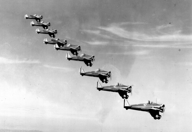  The Boeing P-26 "Peashooter" helped usher in the era of all metal monoplane aircraft design in the 1930s. (San Diego Air &amp; Space Museum) 