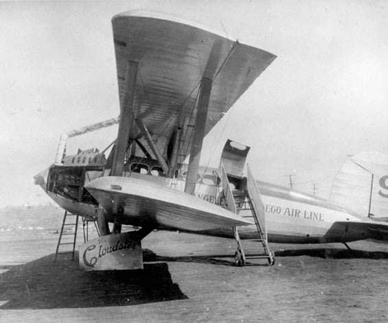  The  Cloudster  was later rebuilt as an airliner and sold to Claude Ryan. With the ability to carry 12 passengers, the  Cloudster  became the flagship of Ryan's San Diego–to–Los Angeles airline, one of the first scheduled passenger lines in the coun