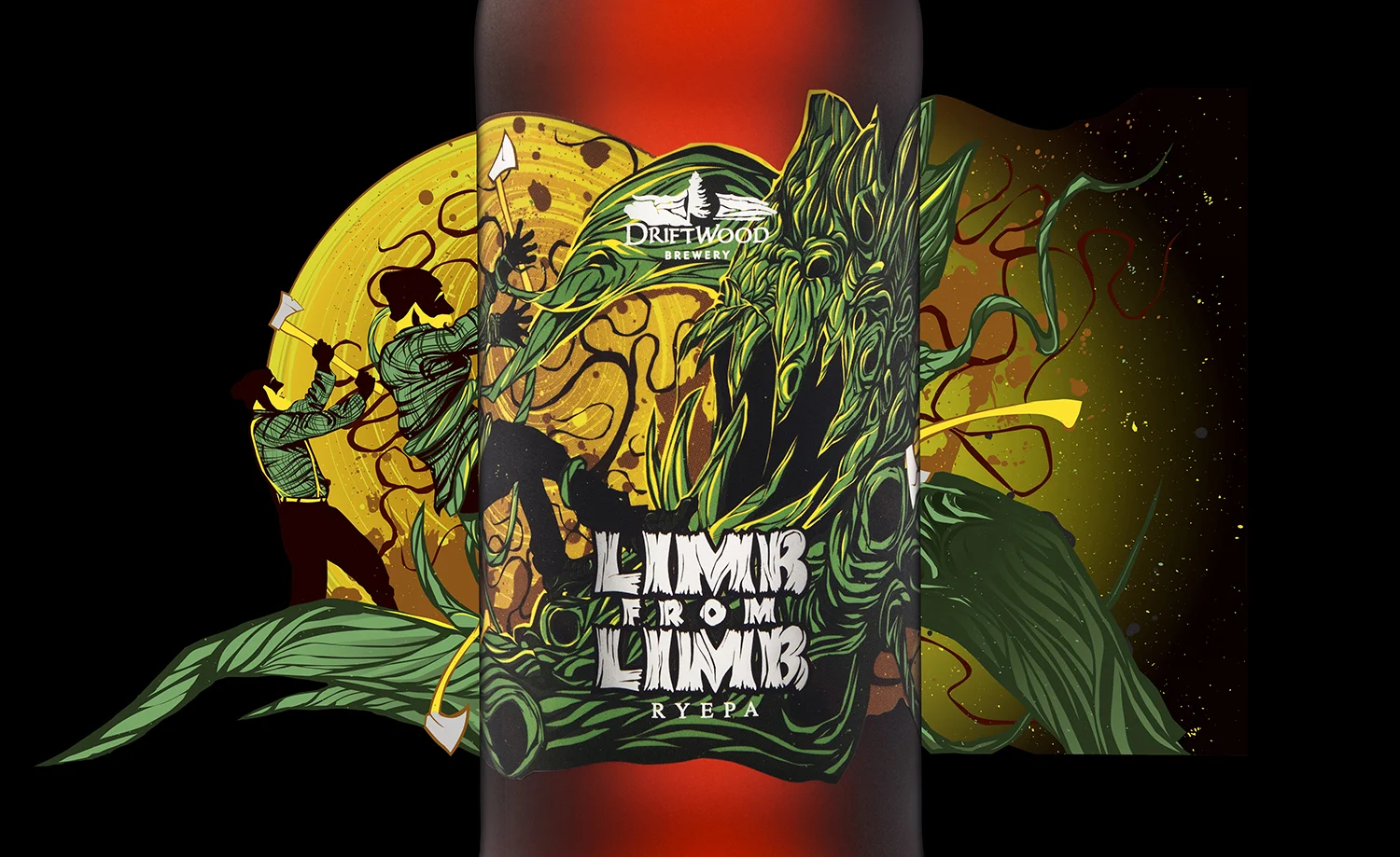 Packaging Design for Driftwood Brewery's Limb From Limb RyePa