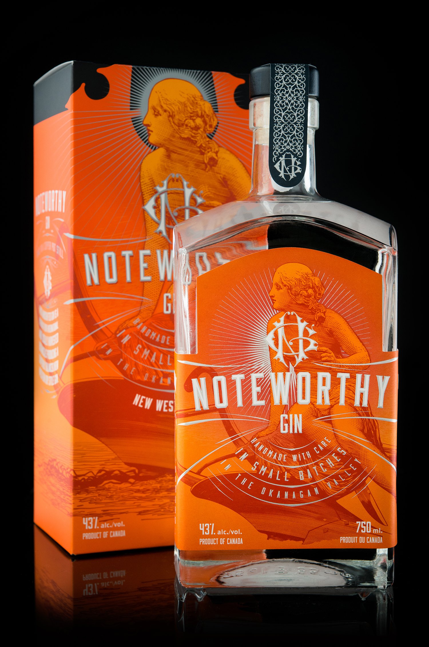 Noteworthy Gin, for The Dubh Glas Distillery