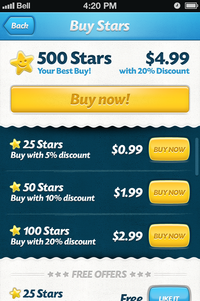 Buy Stars screen with free section.png