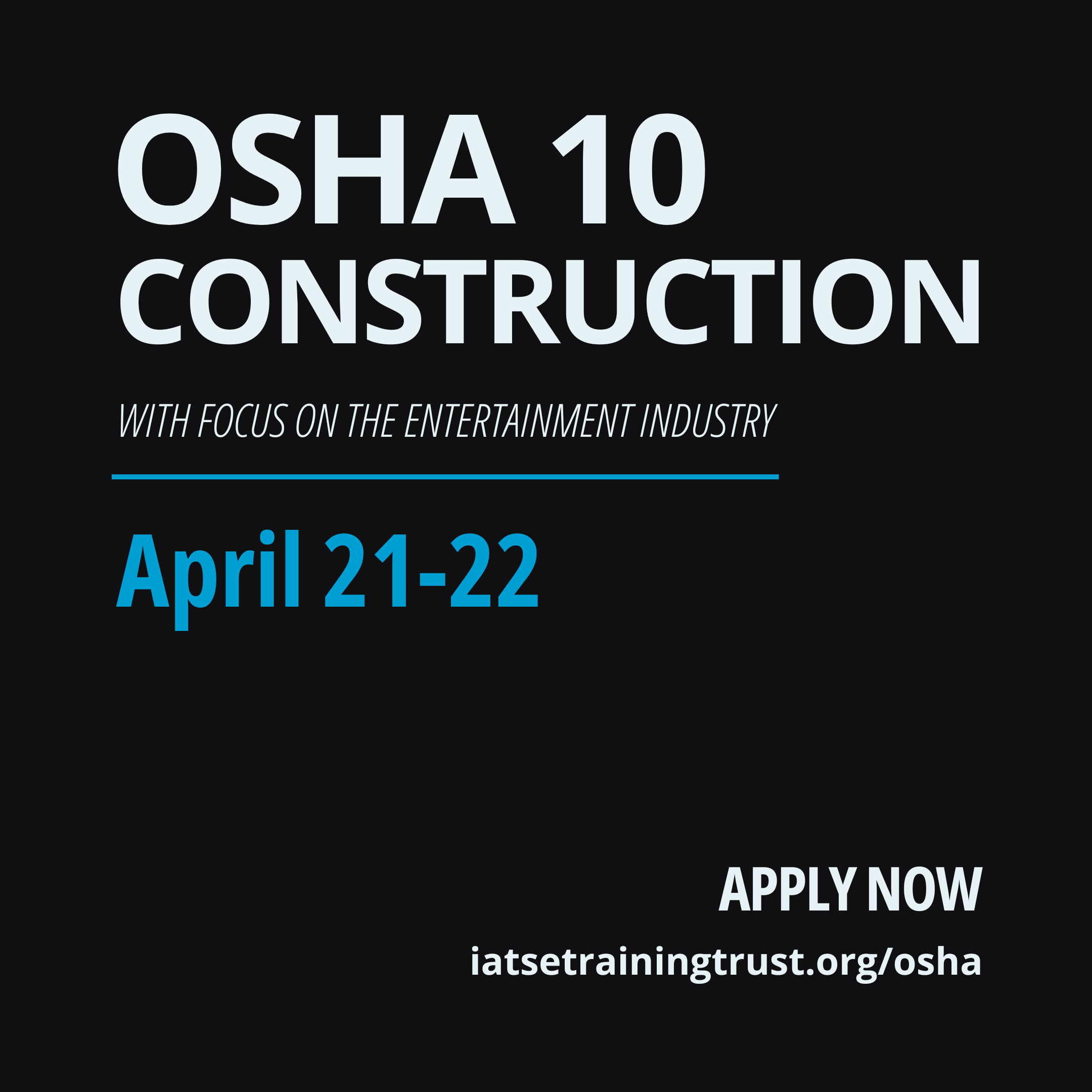 OSHA 10 Construction on April 21-22, 2026