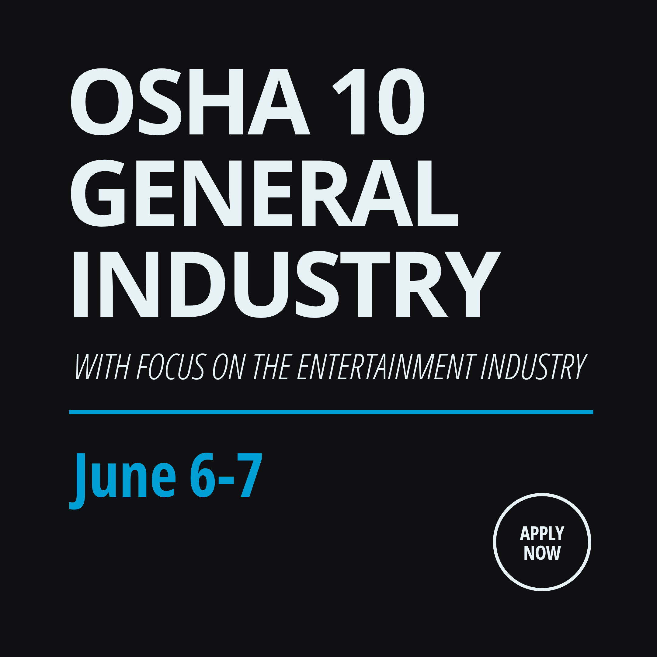 OSHA 10 General Industry on June 6-7, 2026