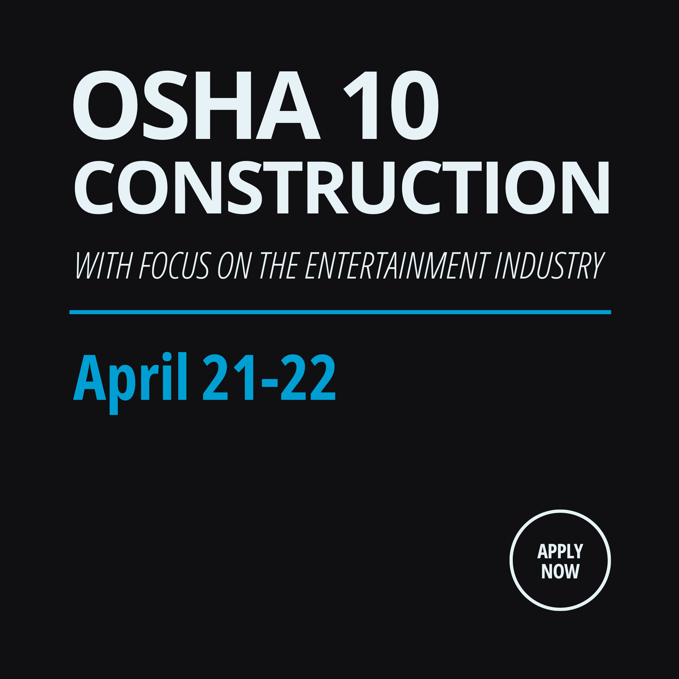 OSHA 10 Construction on April 21-22, 2026