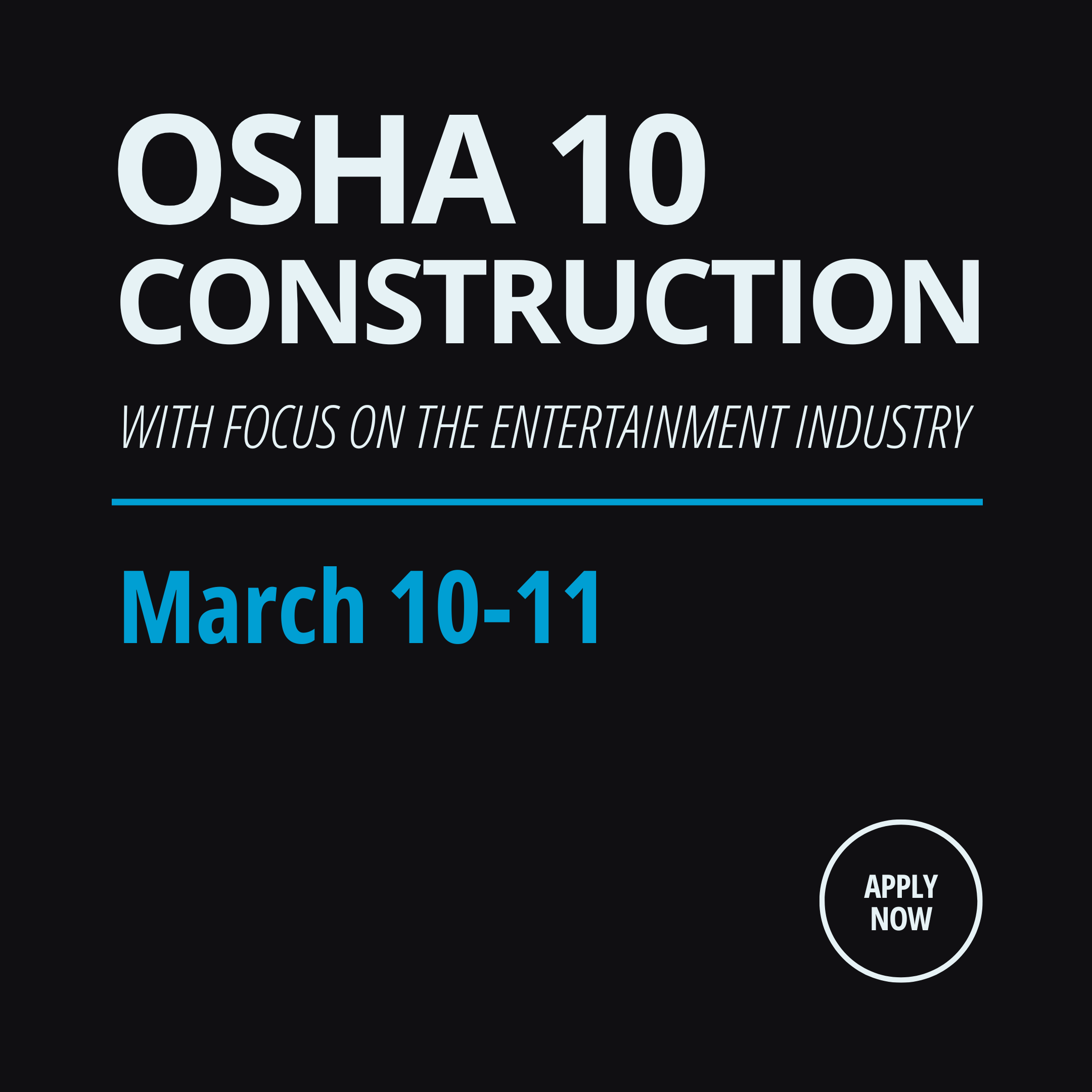 OSHA 10 Construction on March 10-11, 2026