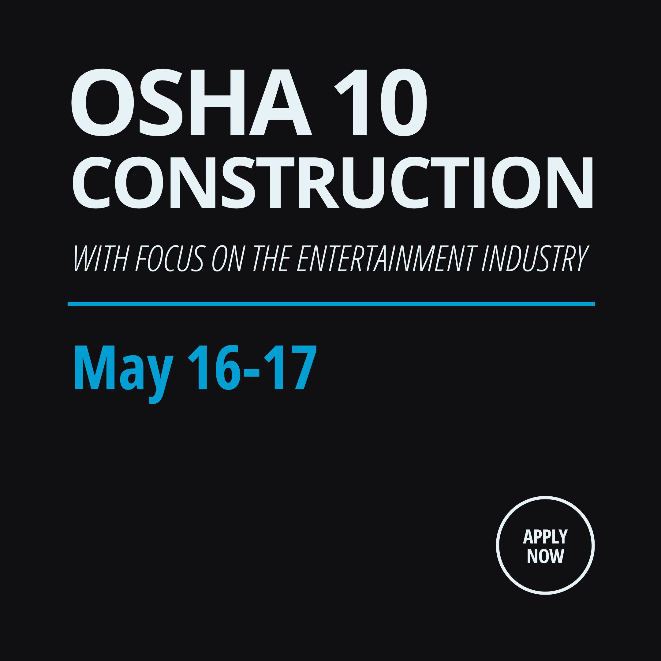 OSHA 10 Construction on May 16-17, 2026