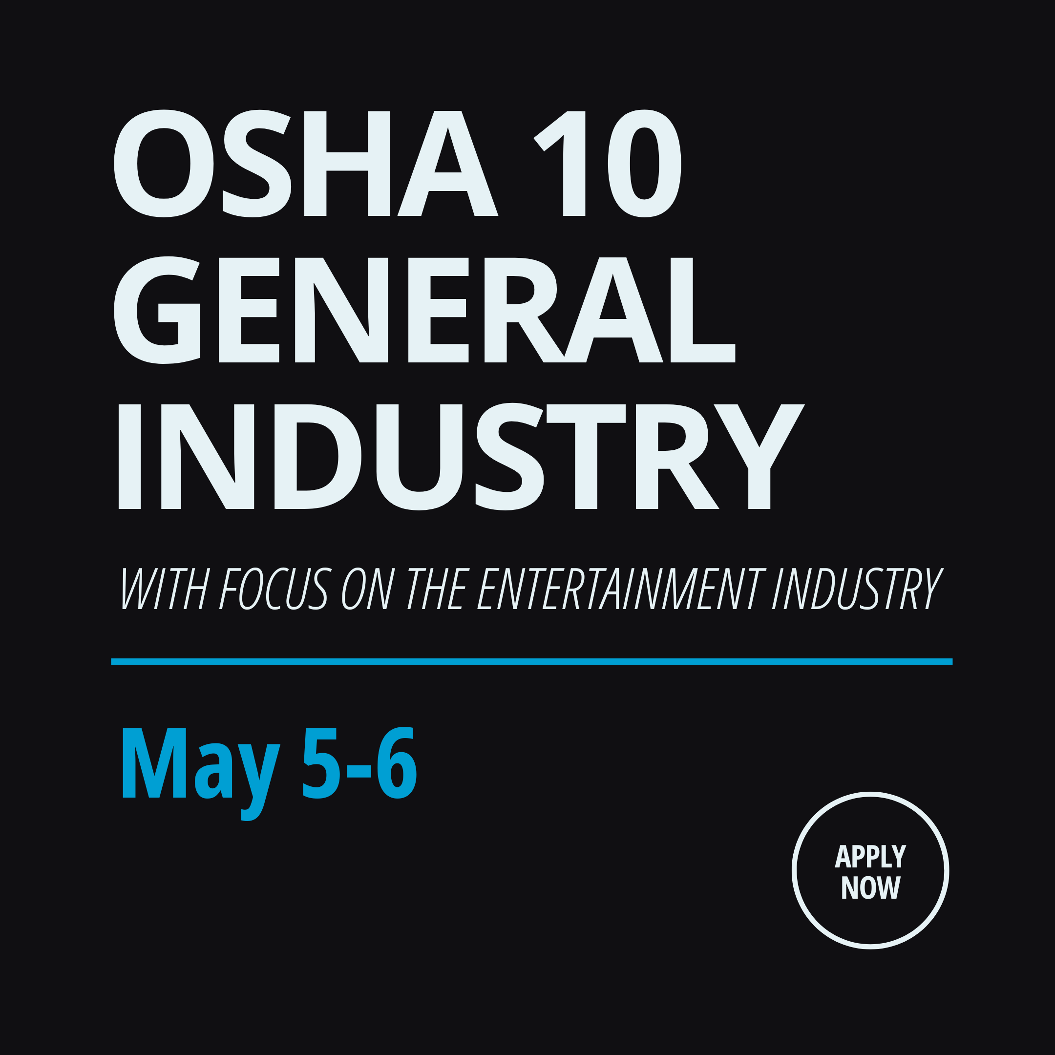 OSHA 10 General Industry on May 5-6, 2026