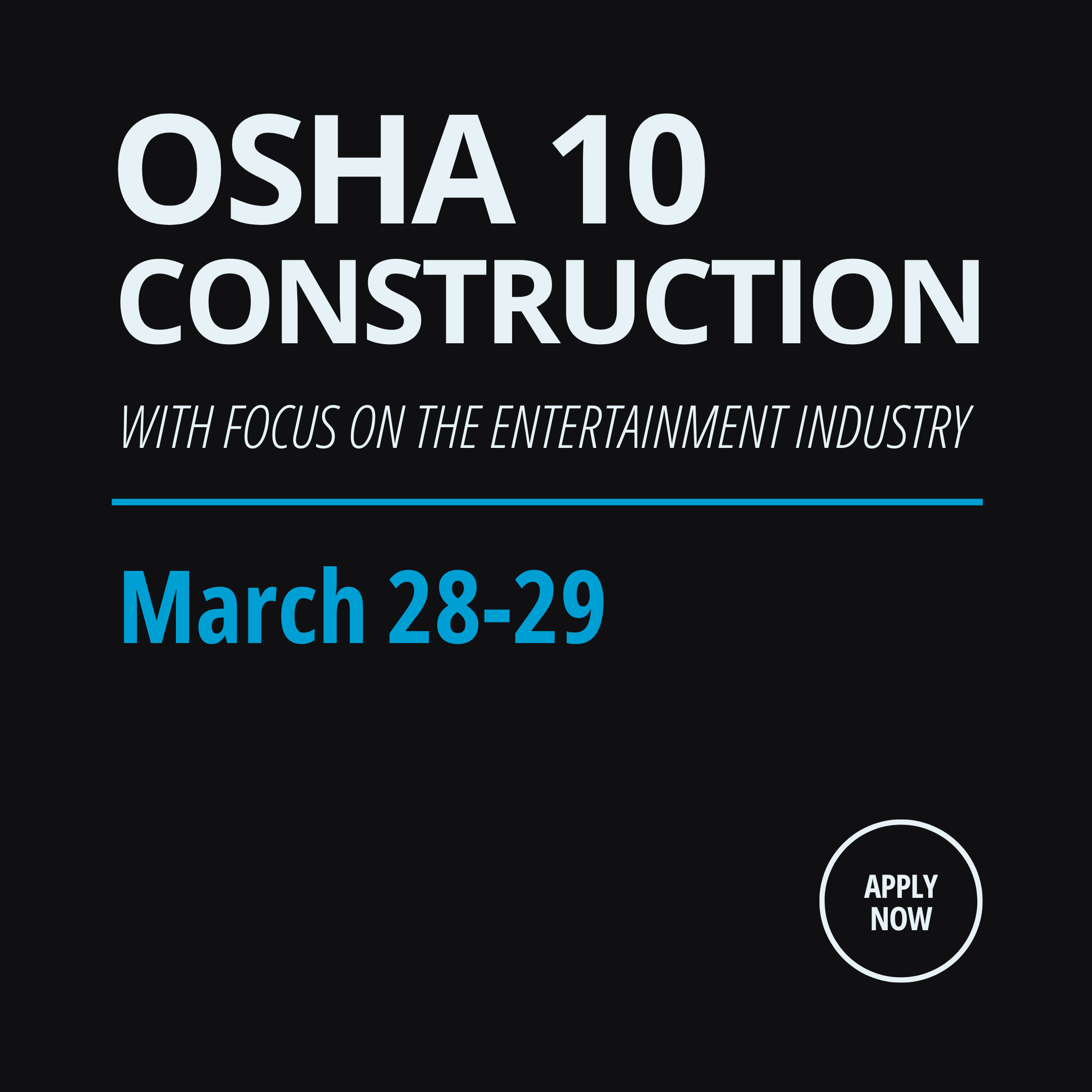 OSHA 10 Construction on March 28-29, 2026