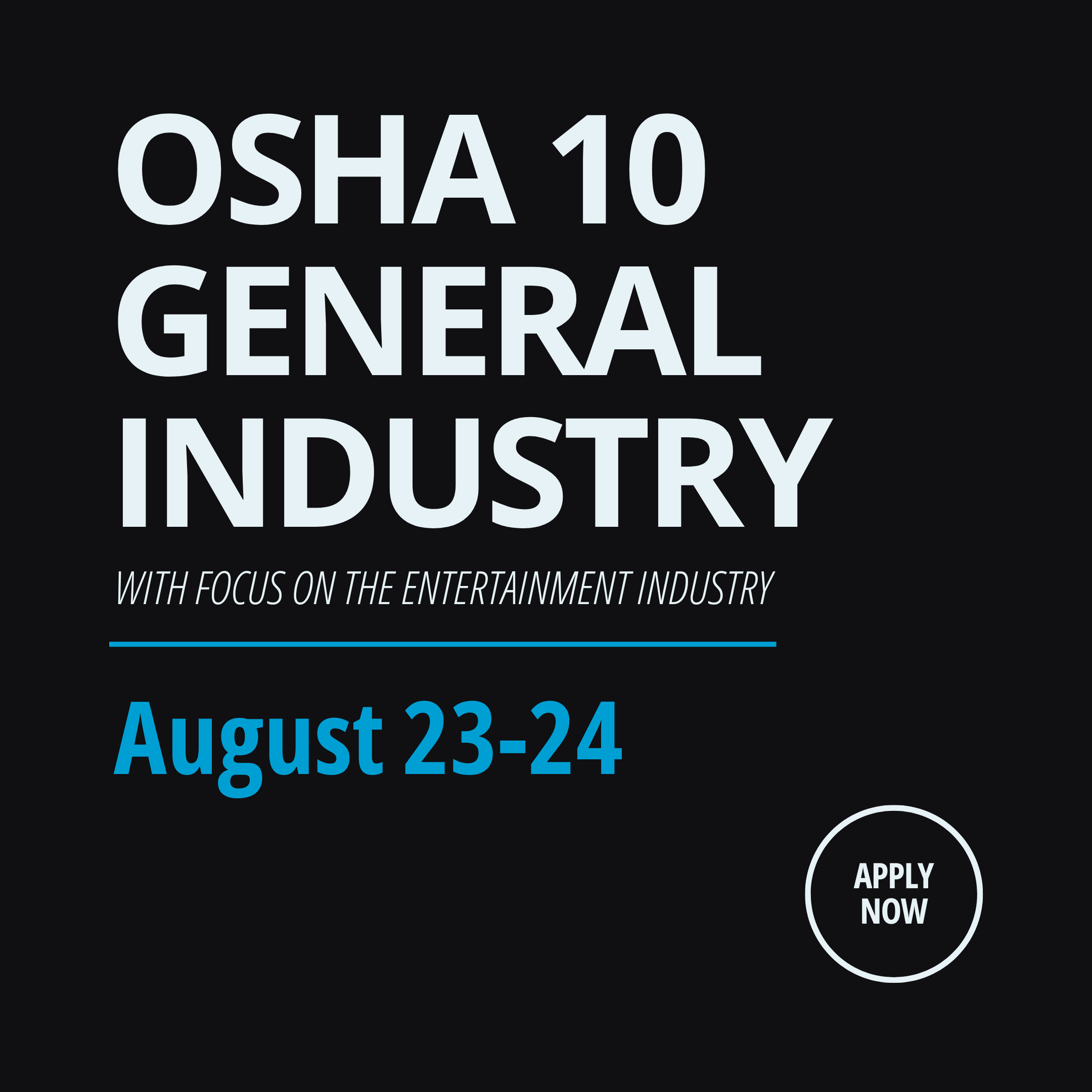 OSHA 10 General Industry on August 23-24, 2026