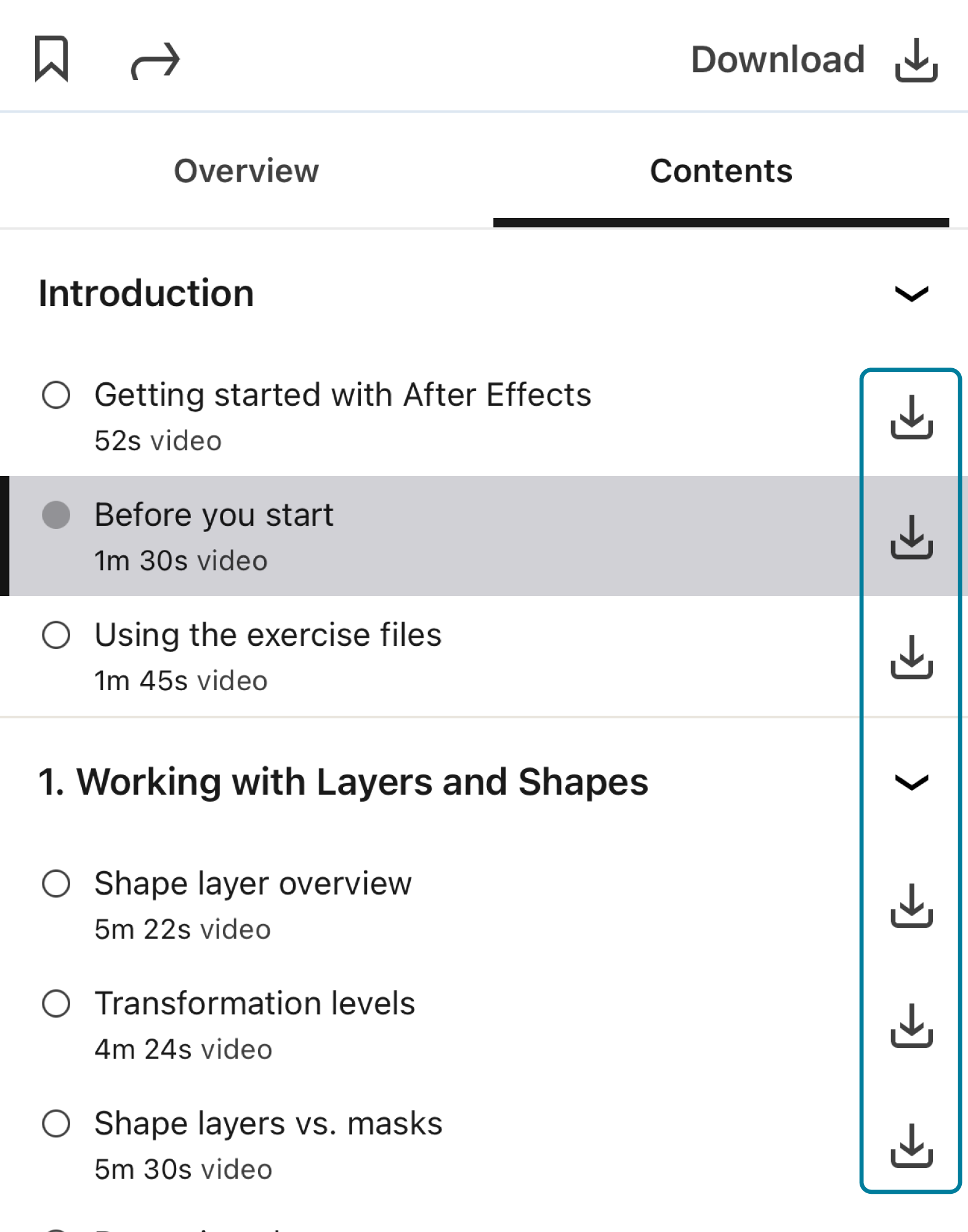 Download content for offline viewing