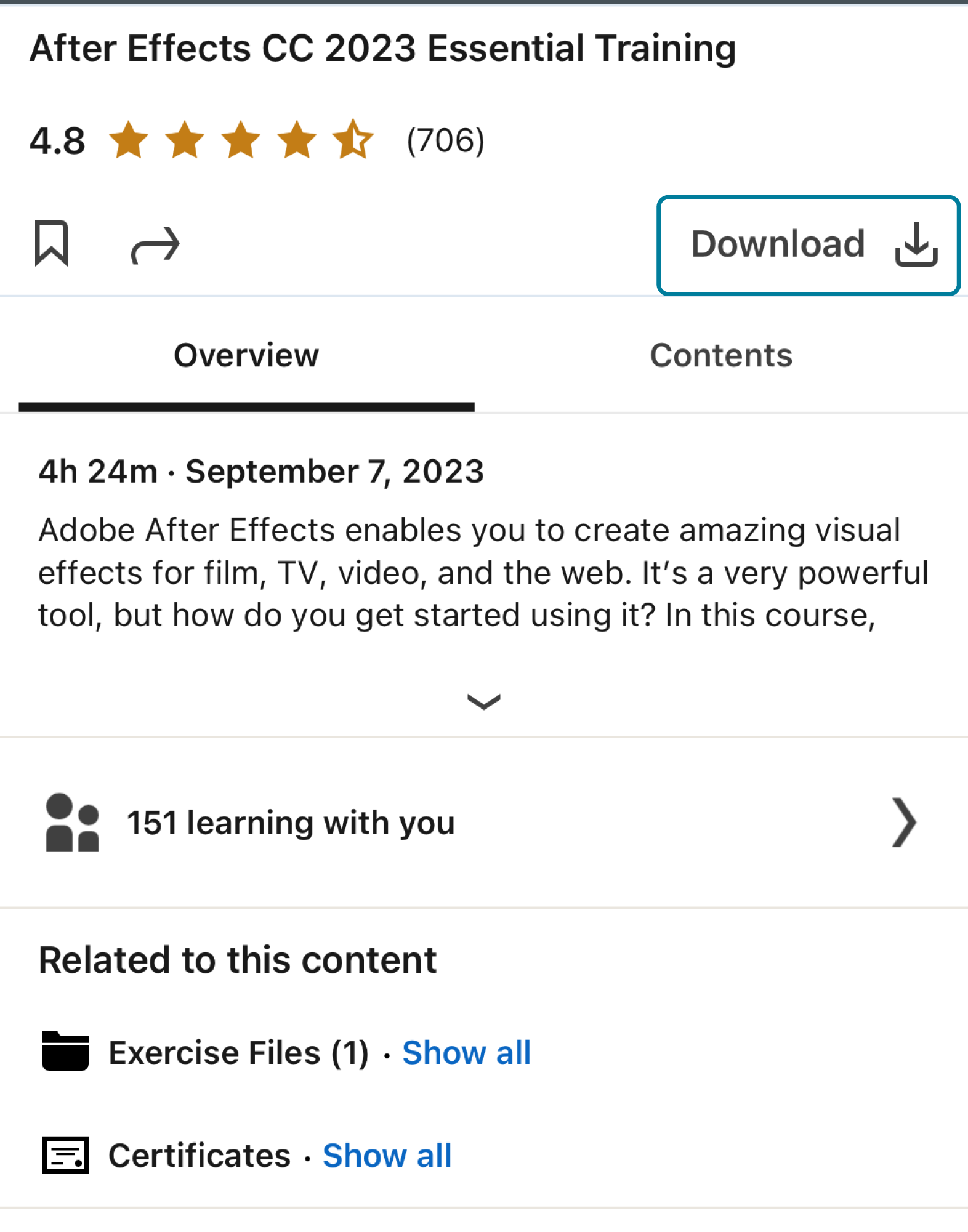 Download content for offline viewing
