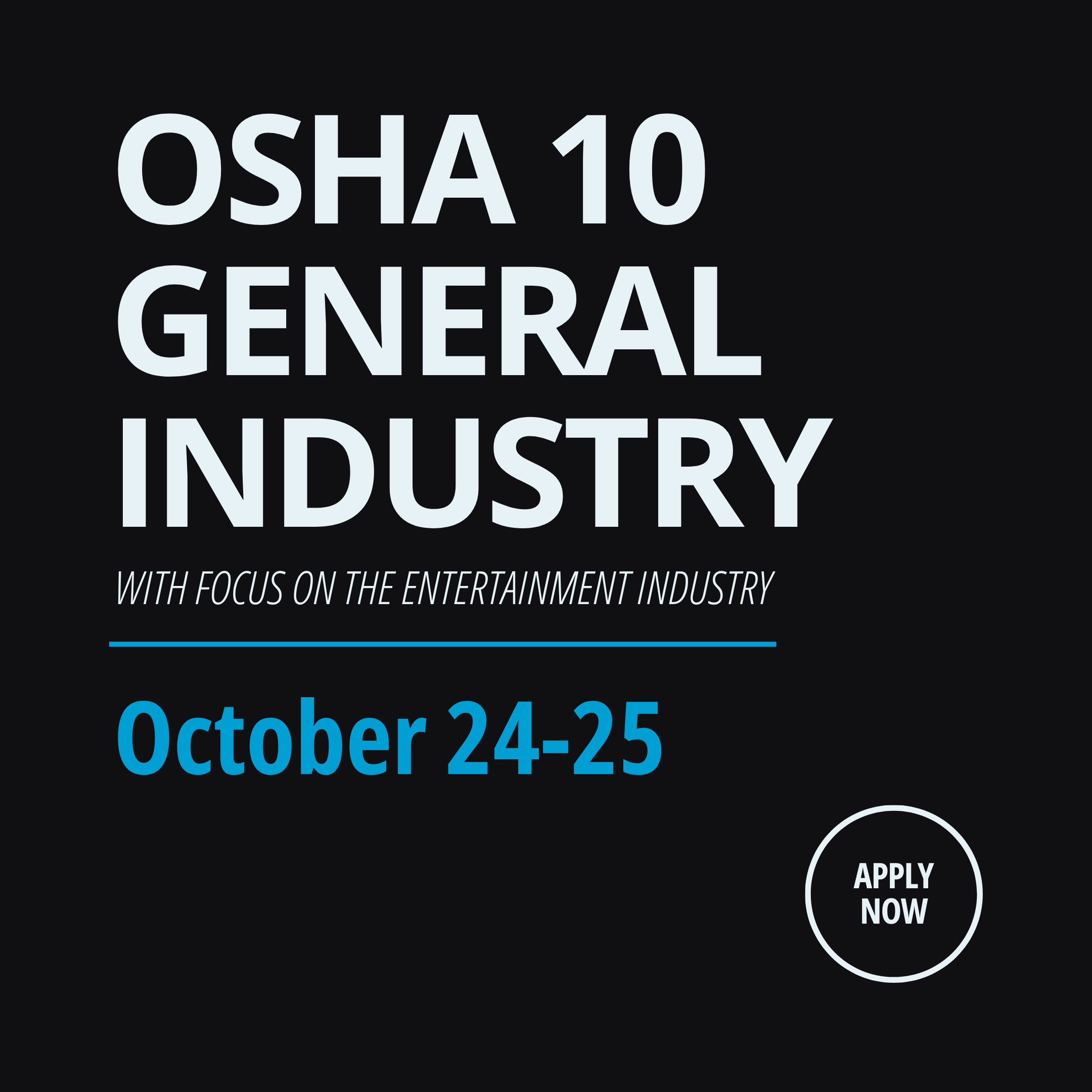 OSHA 10 General Industry on October 24-25, 2026