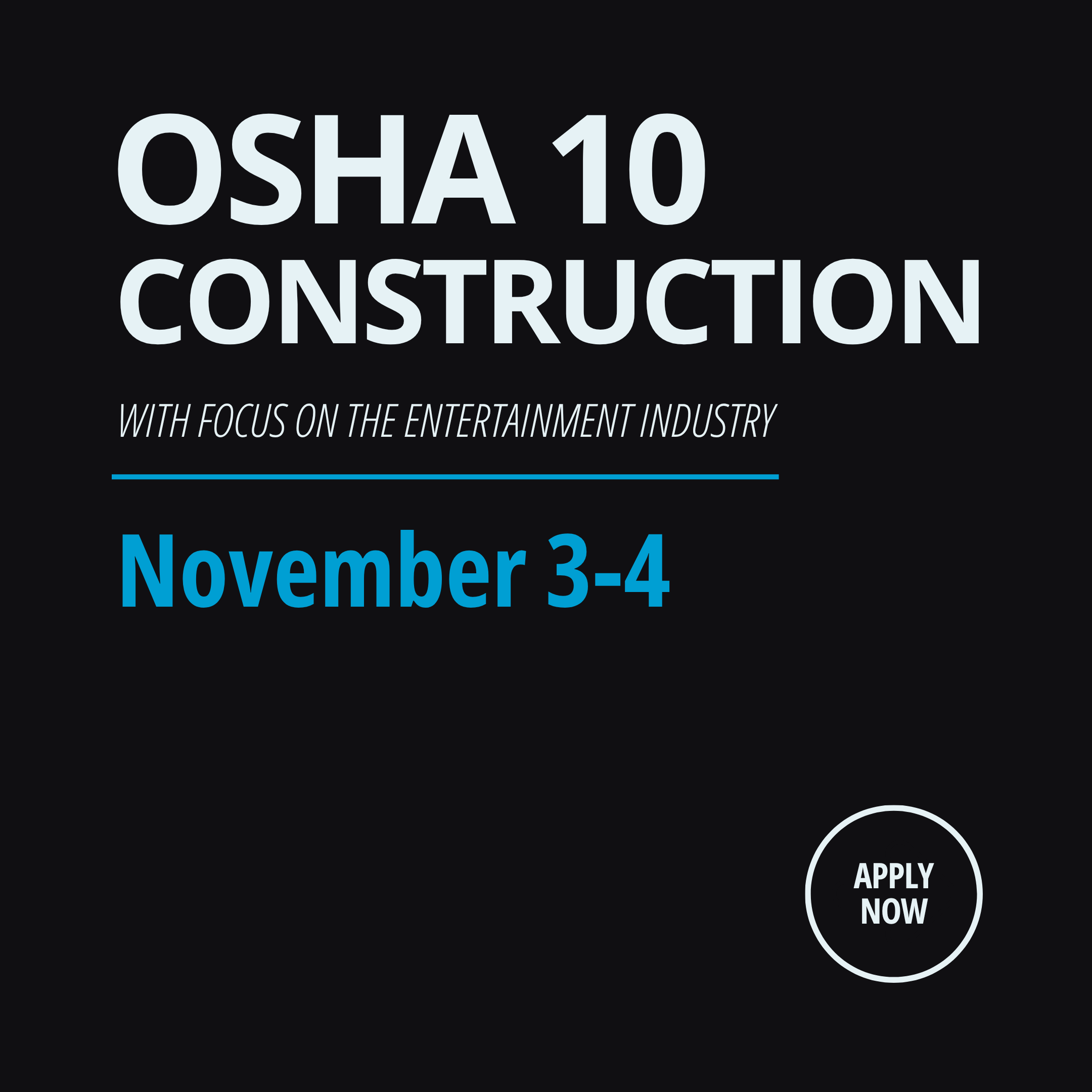 OSHA 10 Construction on November 3-4, 2026