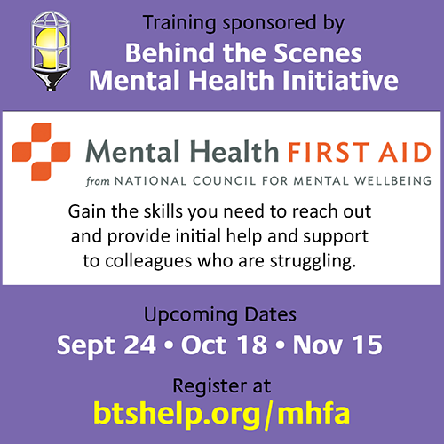 Behind the Scenes Announces Fall 2026 Mental Health First Aid Trainings