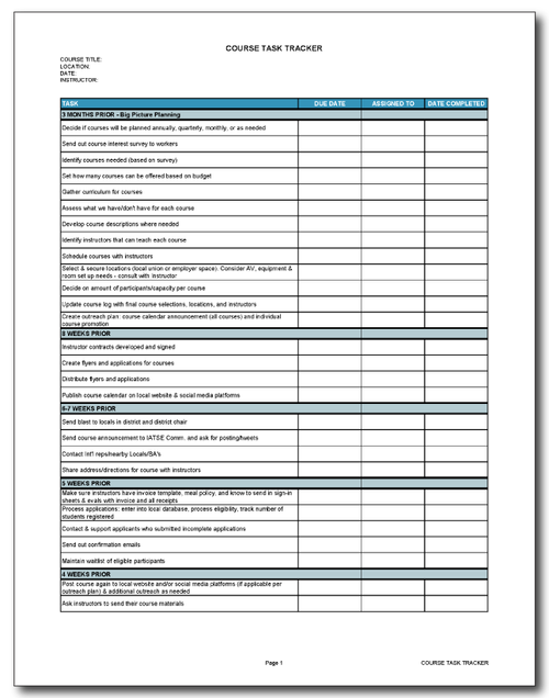 Training Templates | Resources for IATSE Locals — IATSE Training Trust Fund