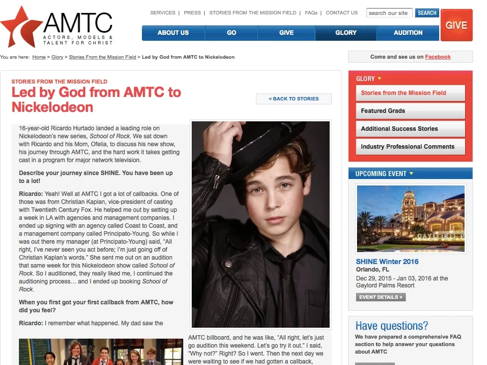 Nickelodeon's Ricardo Hurtado feat on AMTCworld