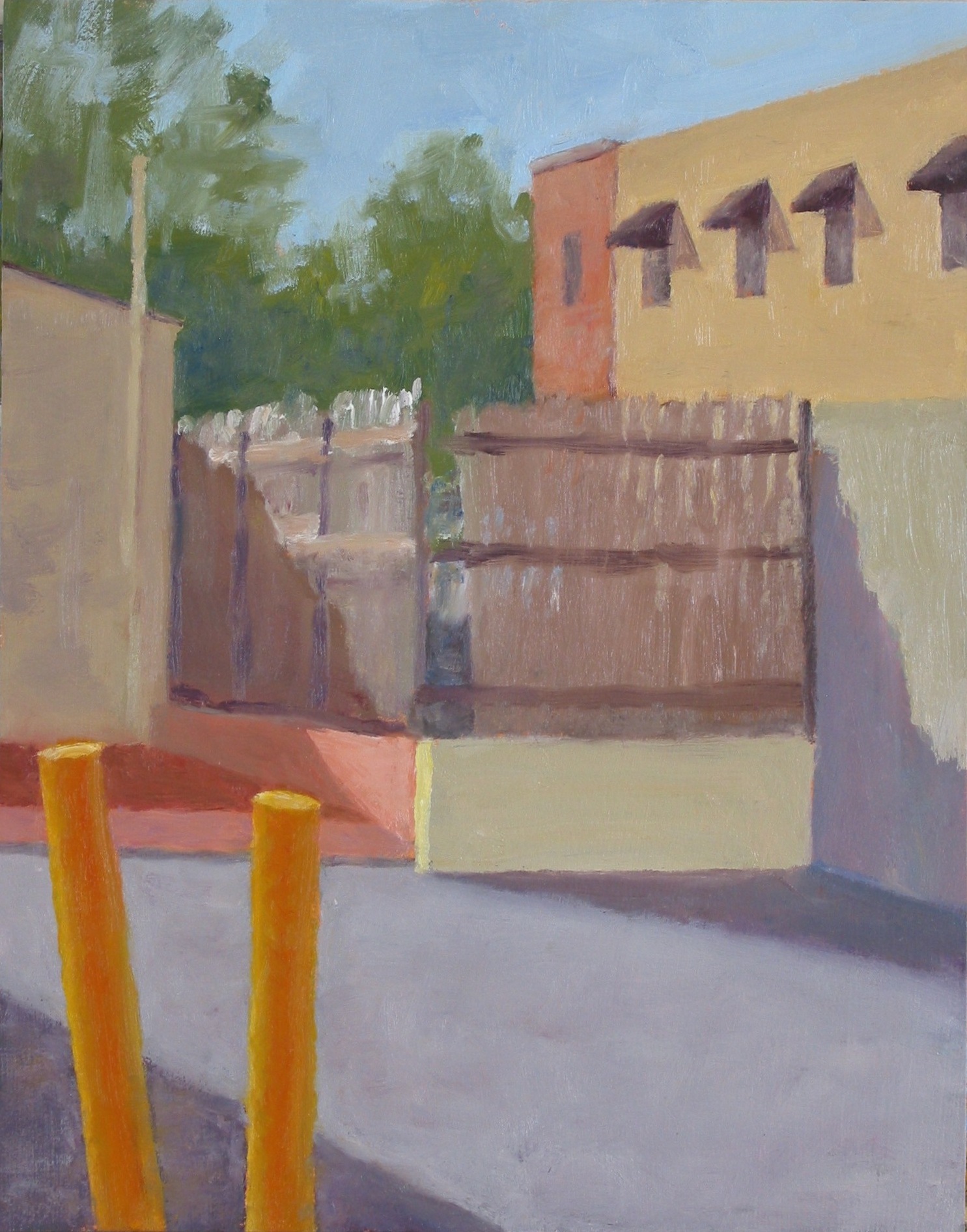  "Yellow Posts," 11"x14", oil on paper (sold) 